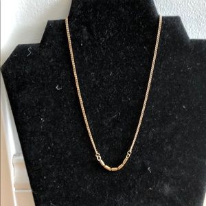Gold Tone Small Bar Necklace